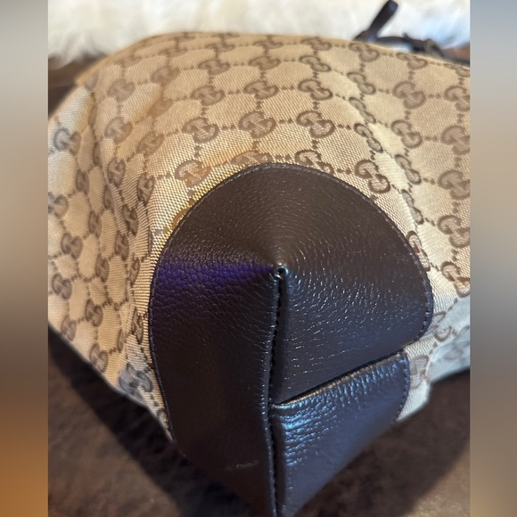 Auth Gucci GG Canvas Tote Shoulder Bag Brown/Goldtone Canvas/Leather - Picture 9 of 17
